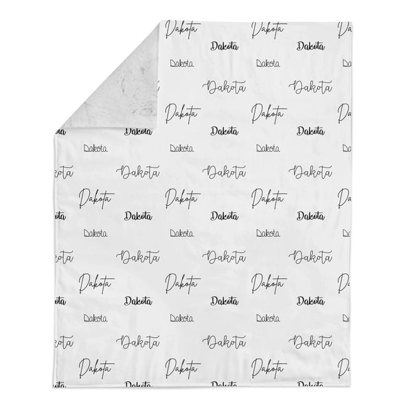 Personalized Name Minky Blanket - DAKOTA font Style - Dotboxed