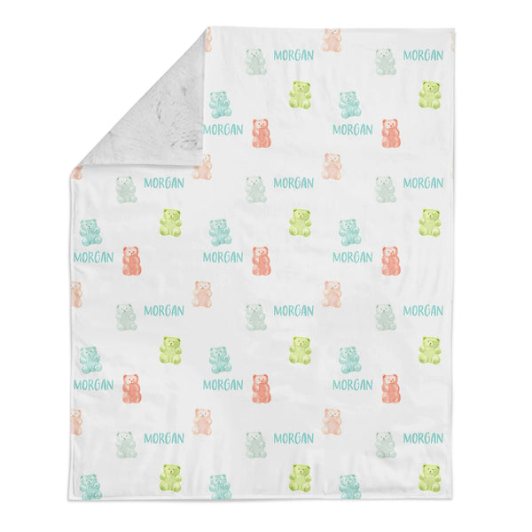 Personalized Name Minky Blanket - Gummy Bears - Dotboxed