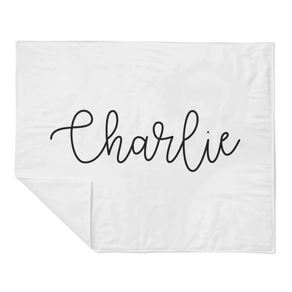 Personalized Name Minky Blanket - LARGE CENTERED NAME - Dotboxed