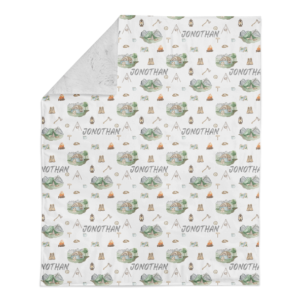 Baby Blanket with Camping design
