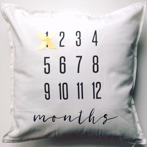 MILESTONE PILLOW ONE OF A KIND - MONTHS - Dotboxed